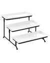 Elama 3-tier Rectangular Plate Porcelain Serveware Set In White