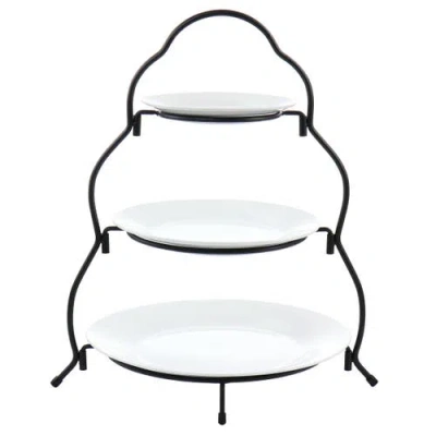 ELAMA ELAMA 3 TIER ROUND PLATE PORCELAIN SERVEWARE SET