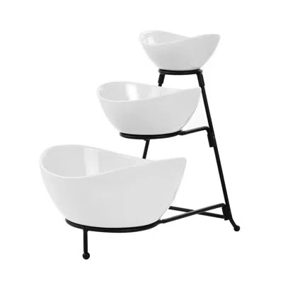 Elama 3 Tier Tiered Stand In White