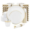 Elama 350 Piece Disposable Plastic Dinnerware Party Set For 50 Guests In Gold