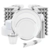 Elama 350 Piece Disposable Plastic Dinnerware Party Set For 50 Guests In Silver