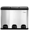 Elama 3-section Trash & Recycling Step Bin