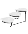 Elama 3-tiered Oval Plate Server In White