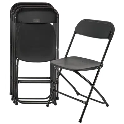 Elama 4 Piece Plastic Folding Chair In Black