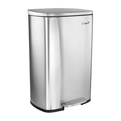 ELAMA 50 LITER/13 GALLON RECTANGULAR STAINLESS STEEL STEP TRASH CAN