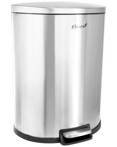 Elama 50l Half Circle Stainless Steel Step Trash Bin In Gray
