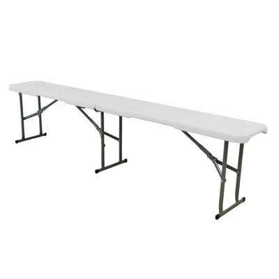 Elama 6 Foot Plastic Folding Bench In White
