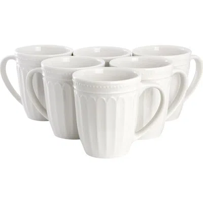 Elama 6 Piece Stoneware 12 Ounce Mug Set In Neutral