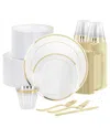 Elama 600pc Disposable Plastic Dinnerware Party Set In White