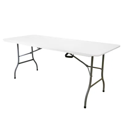 Elama 8 Foot Plastic Folding Table In White