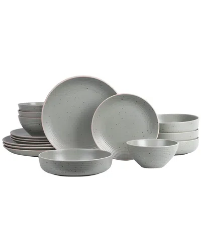 Elama Ace 16pc Stoneware Dinnerware Set In Green