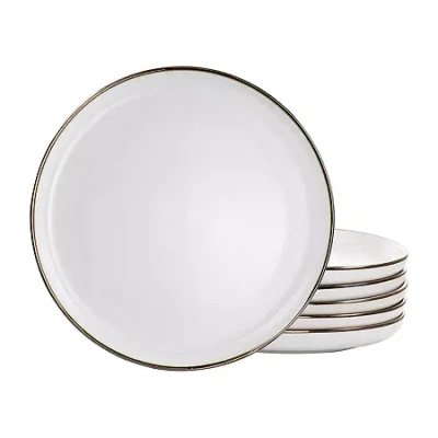 Elama Arthur 6-pc. Stoneware Dinner Plate Set In White