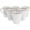 Elama Arthur 6 Piece Stoneware Mug Set In White
