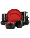 Elama Bacarra 16pc Dinnerware Set In Red