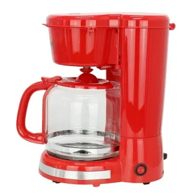Elama Better Chef 12-cup 900-watt Coffee Maker In Red – Fast Brew Drip Coffee Machine With Glass Carafe & 