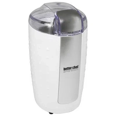 Elama Better Chef 150-watt Electric Coffee Grinder – Compact One-touch Grinder For Coffee Beans, Spices &  In White