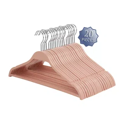 Elama Home 20 Piece Biodegradable Coat Hangers In Pink In Neutral