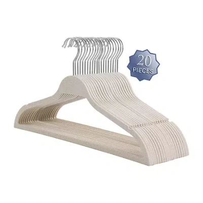 Elama Biodegradable Coat 20-pc. Hangers In White