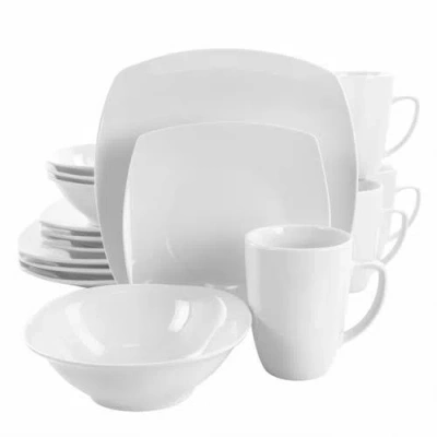 ELAMA ELAMA BISHOP 16 PIECE SOFT SQUARE PORCELAIN DINNERWARE SET