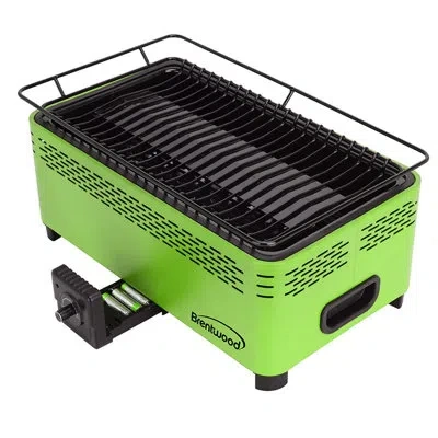 Elama Brentwood Bbf-31g Smokeless Portable Bbq Grill – Non-stick Cast Iron, Battery Fan Control, Quick Ass In Natural