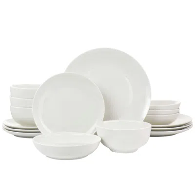 Elama Camellia 16 Piece Porcelain Double Bowl Dinnerware Set