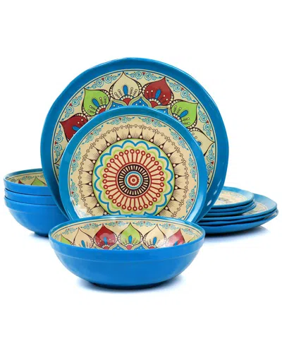 Elama Camilla 12pc Melamine Dinnerware Set
