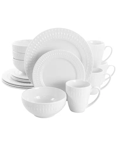 Elama Cara 16pc Round Porcelain Dinnerware Set