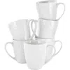 Elama Cara 6 Piece 10 Ounce Porcelain Cup Set In White