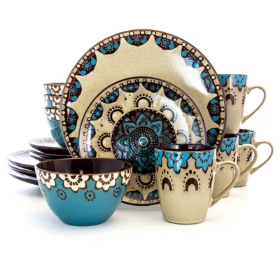 Elama Clay Heart 16 Piece Luxurious Stoneware Dinnerware With Complete Setting For 4, 16pc In Multi