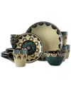 Elama Clay Heart 16pc Stoneware Dinnerware Set In Multi