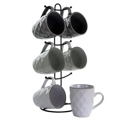 Elama Diamond Waves Coffe Mug In Beige,gray,white