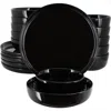 Elama Duncan 18 Piece Porcelain Dinnerware Set In Black