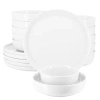 Elama Duncan 18 Piece Porcelain Dinnerware Set In White