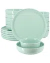 Elama Duncan Mint 18pc Porcelain Dinnerware Set