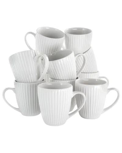 Elama Elle 12pc Round Porcelain Mug Set
