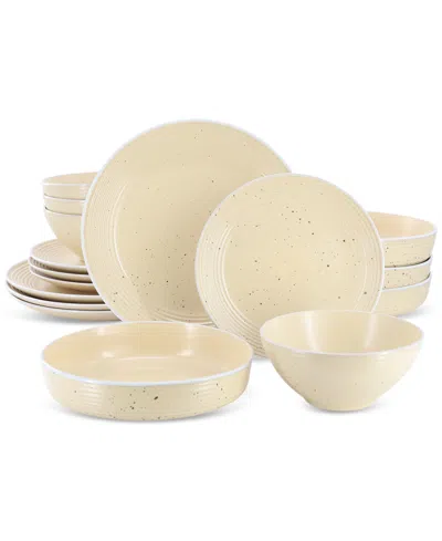 Elama Emilia 16 Pc. Dinnerware Set, Service For 4 In Neutral