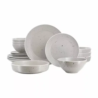 Elama Emilia 16-pc. Stoneware Dinnerware Set In Gray