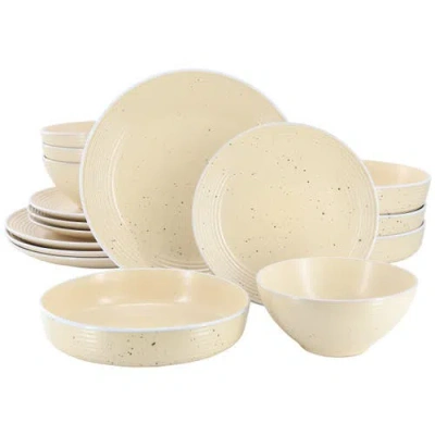 ELAMA ELAMA EMILIA 16 PIECE DOUBLE BOWL STONEWARE DINNERWARE SET