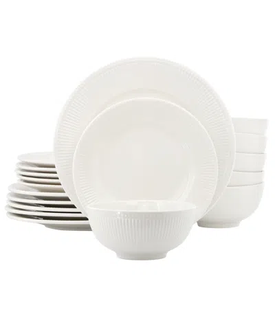 Elama Farrah 18-piece Dinnerware Set, Service For 6 In White