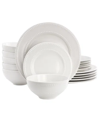 Elama Faye 18-piece Dinnerware Set, Service For 6 In White