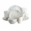 Elama Fine Marble 16-pc. Porcelain Dinnerware Set In Blue