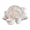 Elama Fine Marble 16-pc. Porcelain Dinnerware Set In Red