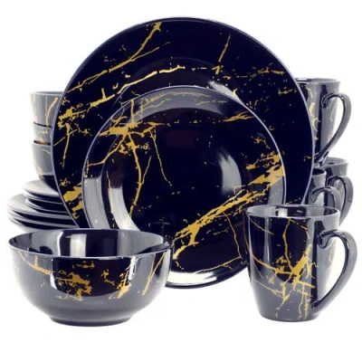 ELAMA ELAMA FINE MARBLE 16 PIECE PORCELAIN DINNERWARE SET