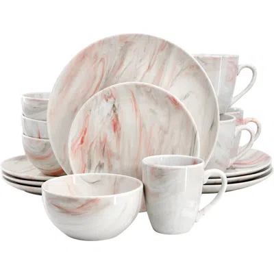 ELAMA ELAMA FINE MARBLE 16 PIECE PORCELAIN DINNERWARE SET