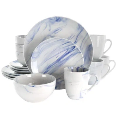 ELAMA ELAMA FINE MARBLE 16 PIECE STONEWARE DINNERWARE SET