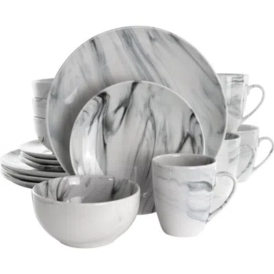ELAMA ELAMA FINE MARBLE 16 PIECE STONEWARE DINNERWARE SET