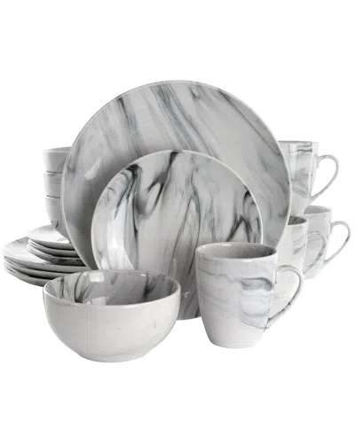 Elama Fine Marble 16pc Stoneware Dinnerware Set