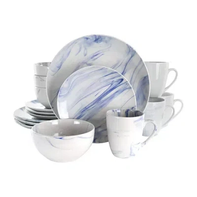 ELAMA FINE MARBLE 16-PC. STONEWARE DINNERWARE SET