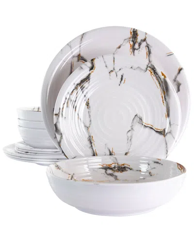 Elama Fine Sculpture 12pc Melamine Dinnerware Set