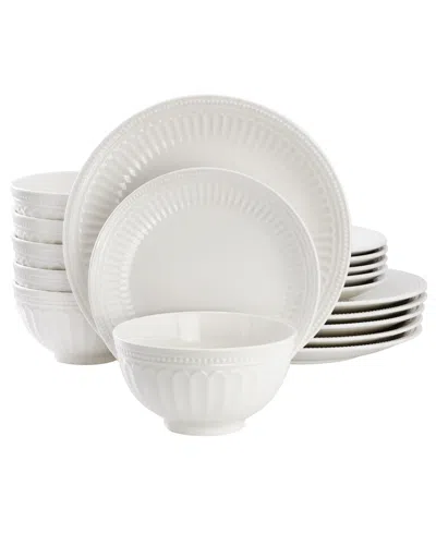 Elama Finley 18-piece Dinnerware Set, Service For 6 In White